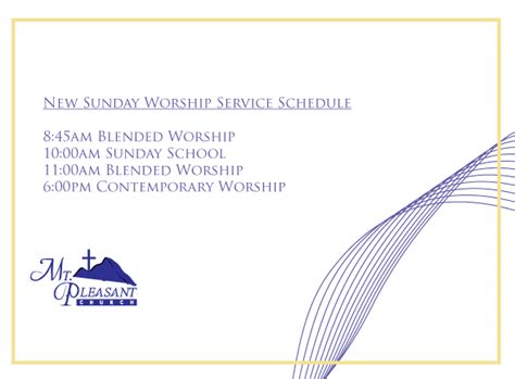 Sunday Worship Service Schedule at CCF .